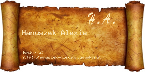 Hanuszek Alexia névjegykártya